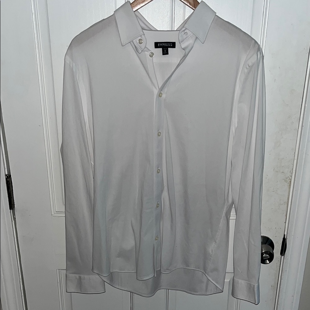 Express White Dress Shirt Classic Long Sleeve